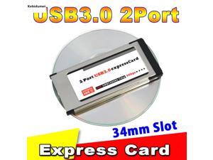 Hot sale USB 3.0 PCI-E Card Adapter PCI Express to 5 Gbps PCMCIA Dual 2 Ports for NEC Chipset 34 MM Slot ExpressCard Converter Hot sale USB 3.0 PCI-E Card Adapter PCI Express to 5 Gbps PCMCIA Dual 2 Ports for NEC Chipset 34 MM Slot ExpressCard Converter