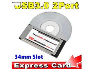 Hot PCI Express to USB 3.0 Dual 2 Ports PCI-E Card Adapter 5 Gbps PCMCIA for NEC Chipset 34 MM Slot ExpressCard Converter Hot PCI Express to USB 3.0 Dual 2 Ports PCI-E Card Adapter 5 Gbps PCMCIA for NEC Chipset 34 MM Slot ExpressCard Converter