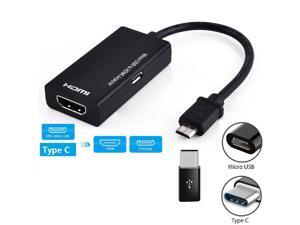 EastVita Type C & Micro USB To HDMI 1080P HD Audio Video Cable for HDTV Converter Adapters For TV PC Laptop Phone Tablet EastVita Type C & Micro USB To HDMI 1080P HD Audio Video Cable for HDTV Converter Adapters For TV PC Laptop Phone Tablet