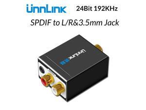Unnlink Digital to Analog Audio Adapter 192KHz 24Bit DAC SPDIF Optical Toslink Coaxial to RL RCA 35 Jack for PS4 LED TV mi Box
