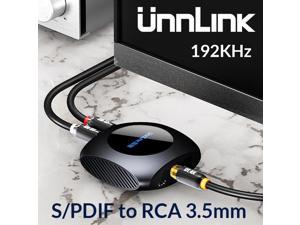 Unnlink Digital to Analog Audio Adapter 192KHz DAC SPDIF Optical Toslink Coaxial to RL RCA 35 Jack for PS4 LED TV mi Box