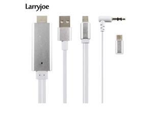 Larryjoe 2 In 1 Type C and Micro USB To HDTV TV HDMI Adapter Digital AV Cable For Samsung Android Phone with Audio USB Cable Larryjoe 2 In 1 Type C and Micro USB To HDTV TV HDMI Adapter Digital AV Cable For Samsung Android Phone with Audio USB Cable