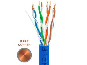 Cmple - Cat-5E Bulk Cable 350MHz UTP 24AWG Bare Copper CMR Rated 1000FT Blue