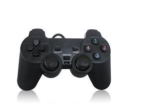 Wired USB 2.0 Game Controller with Shock Joystick Gamepad for Pc Computer Black game pad