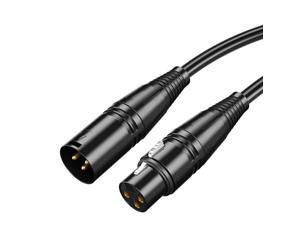 Golden Plated XLR to XLR Cable, 3.3FT / 1M XLR Male to XLR Female Balanced 3 PIN XLR Microphone Cable Compatible with Shure SM Microphone, Behringer, Speaker Systems, Radio Station and More, Black