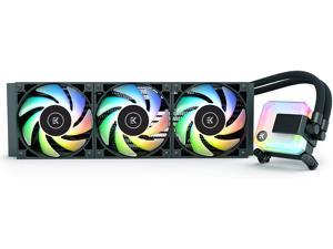 EK 360mm AIO D-RGB All-in-One Liquid CPU Cooler with EK-Vardar High-Performance PMW Fans, Water Cooling Computer Parts, 120mm Fan, Intel 115X/1200/2066, AMD AM4, (360mm AIO) LGA 1700 Compatible