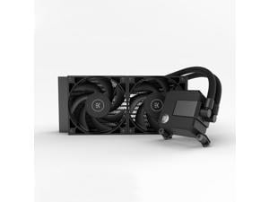 EK 240mm AIO Basic, All-in-One Liquid CPU Cooler with EK-Vardar High-Performance PMW Fans, Water Cooling Computer Parts, 120mm Fan, Intel 115X/1200/2066, AMD AM4, (240mm AIO) LGA 1700 Compatible