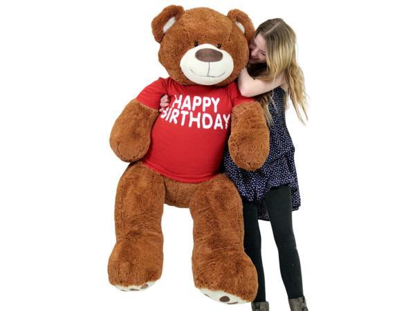 5 Foot Giant Teddy Bear 60 Inches Soft Cinnamon Brown Color Wears
