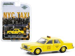1984 Dodge Diplomat Yellow "NYC Taxi" (New York City) "Hobby Exclusive" 1/64 Diecast Model Car by Greenlight 1984 Dodge Diplomat Yellow "NYC Taxi" (New York City) "Hobby Exclusive" 1/64 Diecast Model Car by Greenlight