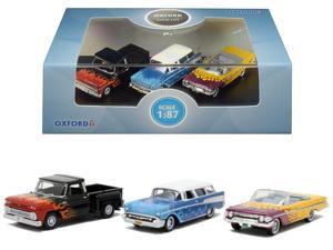 "Chevrolet Hot Rods" Set of 3 pieces 1/87 (HO) Scale Diecast Model Cars by Oxford Diecast "Chevrolet Hot Rods" Set of 3 pieces 1/87 (HO) Scale Diecast Model Cars by Oxford Diecast