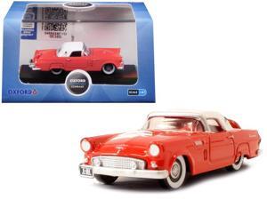 1956 Ford Thunderbird Fiesta Red with Colonial White Top 1/87 (HO) Scale Diecast Model Car by Oxford Diecast 1956 Ford Thunderbird Fiesta Red with Colonial White Top 1/87 (HO) Scale Diecast Model Car by Oxford Diecast