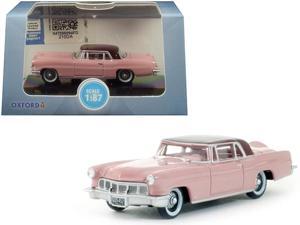 1956 Lincoln Continental Mark II Pink with Dubonnet Red Top 1/87 (HO) Scale Diecast Model Car by Oxford Diecast 1956 Lincoln Continental Mark II Pink with Dubonnet Red Top 1/87 (HO) Scale Diecast Model Car by Oxford Diecast