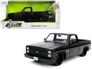 1985 Chevrolet Silverado C-10 Pickup Truck Matt Black with Black Wheels "Just Trucks" 1/24 Diecast Model Car by Jada 1985 Chevrolet Silverado C-10 Pickup Truck Matt Black with Black Wheels "Just Trucks" 1/24 Diecast Model Car by Jada