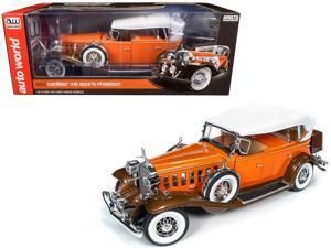 1932 Cadillac V16 Sports Phaeton Convertible Orange with White Top 1/18 Diecast Model Car by Autoworld 1932 Cadillac V16 Sports Phaeton Convertible Orange with White Top 1/18 Diecast Model Car by Autoworld