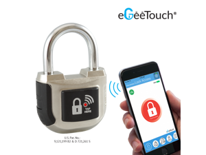 eGeeTouch Smart Padlock 2nd Gen UPGRADED with Patented DUAL Bluetooth + NFC Technologies for Smartphones & Watch (Silver)