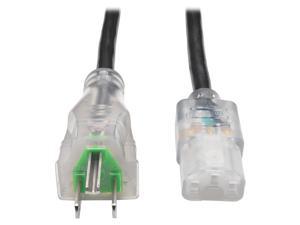 Tripp Lite Model P006-006-HG13CL 6 ft. Hospital-Grade Computer Power Cord with Clear Plugs, 13A, 16 AWG (NEMA 5-15P to IEC-320-C13)