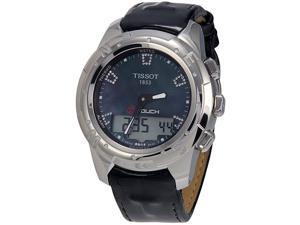 Tissot Women's T047.220.46.126.00 Black Mother-Of-Pearl Diamonds Index Dial Watch