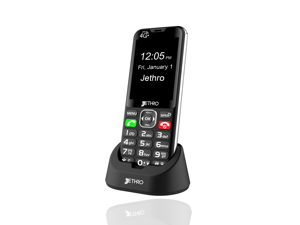 Jethro SC490 4G Bar Senior Cell Phone for Elderly and Kids - Black - Unlocked - No Internet Access