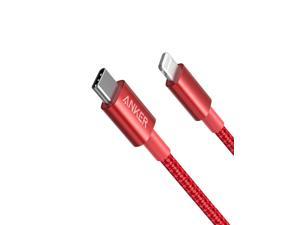 Anker USB C to Lightning Cable New Nylon USBC to Lightning Charging Cord 10ft MFi Certified for iPhone 13 13 Pro 12 Pro Max 12 11 X XS XR 8 Plus AirPods Pro Supports Power Delivery Red