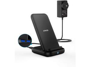 Anker Wireless Charger, PowerWave 10 Stand with 2 USB-A Ports, 7.5W for iPhone 11, 11 Pro, 11 Pro Max, XS Max, XR, XS, X, 8, 8 Plus, 10W for Galaxy S10 S9 S8, Note 10 Note 9, DC Adapter Included Anker Wireless Charger, PowerWave 10 Stand with 2 USB-A Ports, 7.5W for iPhone 11, 11 Pro, 11 Pro Max, XS Max, XR, XS, X, 8, 8 Plus, 10W for Galaxy S10 S9 S8, Note 10 Note 9, DC Adapter Included