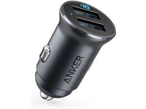 Anker Car Charger, Mini 24W Dual USB Car Charger, PowerDrive 2 Alloy Car Adapter with Blue LED for iPhone12/12 Pro/11/11 Pro/XR/Xs/Max/X, iPad Pro/Air 2/mini, Galaxy (Not Compatible with Quick Charge)