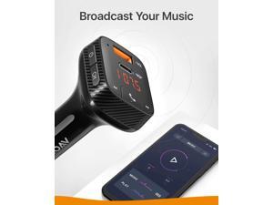 NeweggBusiness Anker Roav SmartCharge T2 Bluetooth FM Transmitter for Car Audio Adapter and Receiver Car Charger Power IQ 3.0 Bluetooth 5.0 Wireless Calling Noise Cancellation
