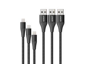 (3-Pack) Anker Powerline+ II Lightning Cable (3ft, 6ft, 10ft), MFi Certified for Flawless Compatibility, Black