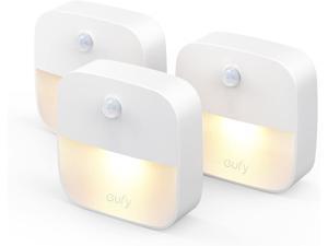 eufy by Anker, Lumi Stick-On Night Light, Warm White LED, Motion Sensor, Bedroom, Bathroom, Kitchen, Hallway, Stairs, Energy Efficient, Compact, 3-pack