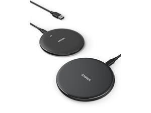 Refurbished: Anker Wireless Charger (2 Pack), Qi-Certified Ultra-Slim Wireless Charger Compatible iPhone 11/Xs Max/XS/XR/X/8, Galaxy S10/S9/S9+/S8/S8+/Note 8 and More, PowerPort Wireless 5 Pad (No AC Adapter)