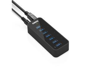 Anker 7-Port USB 3.0 Data Hub with 36W Power Adapter and BC 1.2 Charging Port for iPhone 7/6s Plus, iPad Air 2, Galaxy S Series, Note Series, Mac, PC, USB Flash Drives and More Anker 7-Port USB 3.0 Data Hub with 36W Power Adapter and BC 1.2 Charging Port for iPhone 7/6s Plus, iPad Air 2, Galaxy S Series, Note Series, Mac, PC, USB Flash Drives and More