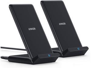 Refurbished: Anker Wireless Charger, 2 Pack PowerWave Stand, Qi-Certified, 7.5W for iPhone 11, 11 Pro, 11 Pro Max, Xs Max, XR, XS, X, 8, 8Plus, 10W for Galaxy S20 S10 S9 S8, Note 10 Note 9 Note 8 (No AC Adapter)