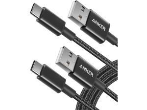 USB C Cable, Anker [2-Pack, 6 ft] Type C Charger Premium Nylon USB Cable , USB A to Type C Charging Cable Fast Charge for Samsung Galaxy S10 S10+ / Note 8, LG V20 and Other USB C Charger (Black)