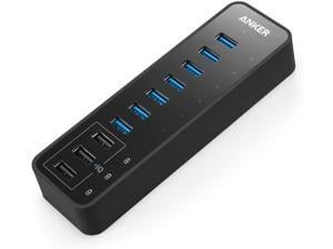 Anker 10-Port 60W USB 3.0 Hub with 7 Data Transfer Ports and 3 PowerIQ Charging Ports for iPhone, iPad, Samsung and More