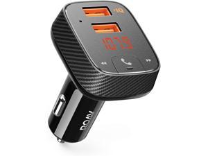 Anker Roav SmartCharge F2 Bluetooth FM Transmitter, Wireless Audio Adapter and Receiver, Car Charger with Bluetooth 4.2, Car Locator, App Support, 2 USB ports, PowerIQ, AUX Out, and USB Drive Slot