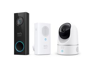 eufy Security, 2K Video Doorbell + Indoor Cam Pan & Tilt Bundle, 2K Resolution, 2-Way Audio, Doorbell Requires Existing Doorbell Wires, No Monthly Fees eufy Security, 2K Video Doorbell + Indoor Cam Pan & Tilt Bundle, 2K Resolution, 2-Way Audio, Doorbell Requires Existing Doorbell Wires, No Monthly Fees