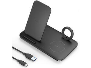 Anker Wireless Charging Station for Apple Products, PowerWave 3 in 1 Qi-Certified Stand for Apple iWatch, iPhone 12, 12 Mini, 12 Pro, SE, AirPods Pro (Watch Charging Cable & AC Adapter Not Included Anker Wireless Charging Station for Apple Products, PowerWave 3 in 1 Qi-Certified Stand for Apple iWatch, iPhone 12, 12 Mini, 12 Pro, SE, AirPods Pro (Watch Charging Cable & AC Adapter Not Included