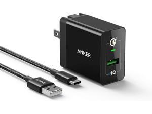 Quick Charge 30 Anker 18W USB Wall Charger Quick Charge 20 Compatible Powerport 1 for Anker Wireless Charger Galaxy S10eS10S9 Note 98 LG G7 iPhone and More USBA to USBC Cable Included