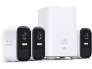 eufy Security, eufyCam 2C Pro 3-Cam Kit, Wireless Home Security System with 2K Resolution, 180-Day Battery Life, HomeKit Compatibility, IP67, Night Vision, and No Monthly Fee.