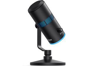 Anker PowerCast M300, USB Microphone for pc, Vocals Quality in Streaming, Gaming,Twitch,YouTube, Headphone Output, gain Control and Mute, Plug and Play Compatible for Devices