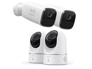eufy Security 4-Cam Kit, Solo IndoorCam P24, 2K , Outdoor Security Camera SoloCam E40, WiFi, Wireless, Wire-Free, Advanced AI Person-Detection, Two-Way Audio, 2K Resolution