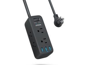 Anker Power Strip Surge Protector with USB, 5 ft Extension Cord, 331 Power Strip with 6 Outlets and 3 USB Ports, Charging Station with Flat Plug, For Travel,Home,Dorm Room and cruise essentials(Black)