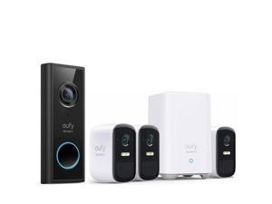 eufy Security, Wireless Video Doorbell (Battery-Powered) & eufyCam 2C Pro 3-Cam Kit, 2K Resolution Outdoor Camera, 180-Day Battery Life, HomeKit Compatibility, IP67, Night Vision, and No Monthly Fee