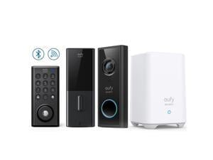 eufy Security Smart Lock D20 (Built-In Wi-Fi) & Video Doorbell (Battery-Powered) Kit, 2K Resolution, 180-Day Battery Life,No Monthly Fees, HomeBase with High-Power Wi-Fi and Built-in Storage