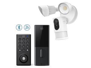 eufy Security Smart Lock D20 (Built-In Wi-Fi) & Floodlight Camera E with Built-in AI, Full 2K HD, 2-Way Audio, No Monthly Fees, 2000-Lumen Brightness, Weatherproof