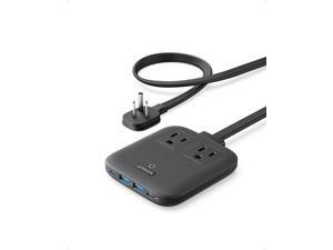 Anker Nano Charging Station, 6-in-1 USB C Power Strip 67W Max with Flat Plug and 5ft Thin Extension Cord, 2 AC, 2 USB A, 2 USB C, Works with iPhone 15/14/13/12, MacBook, for Home & Office
