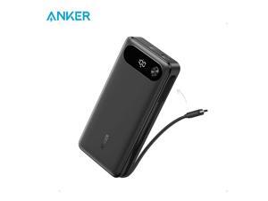 Anker Power Bank, 20,000mAh Portable Charger with Built-in USB-C Cable, 87W Max Fast Charging Battery Pack for Laptop, 2 USB-C and 1 USB-A, for MacBook, iPhone 15 Series, Samsung, Switch, and More