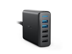 Anker 63W 5-Port USB Wall Charger with Dual Quick Charge 3.0 Ports, Anker PowerPort Speed 5 for Samsung Galaxy S7/S6/edge/edge+, Note 4/5, LG G4/G5, HTC One M8/M9/A9, Nexus 6, iPhone, iPad and More