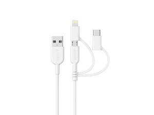 Anker Powerline II 3-in-1 Cable, Lightning/Type C/Micro USB Cable for iPhone, iPad, Huawei, HTC, LG, Samsung Galaxy, Sony Xperia, Android Smartphones, and More(3ft, White) Anker Powerline II 3-in-1 Cable, Lightning/Type C/Micro USB Cable for iPhone, iPad, Huawei, HTC, LG, Samsung Galaxy, Sony Xperia, Android Smartphones, and More(3ft, White)