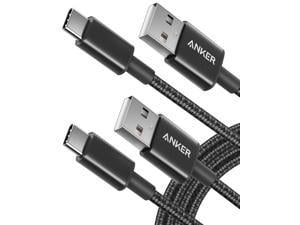 USB Type C Cable, Anker [2-Pack 6Ft] Premium Nylon USB-C to USB-A Fast Charging Type C Cable, for Samsung Galaxy S10 / S9 / S8 / Note 8, LG V20 / G5 / G6 and More (Black)