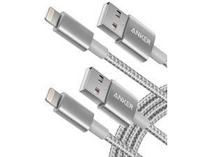 Anker 6ft. Apple MFi Certified Premium Nylon Lightning Cable [2-Pack] - Silver